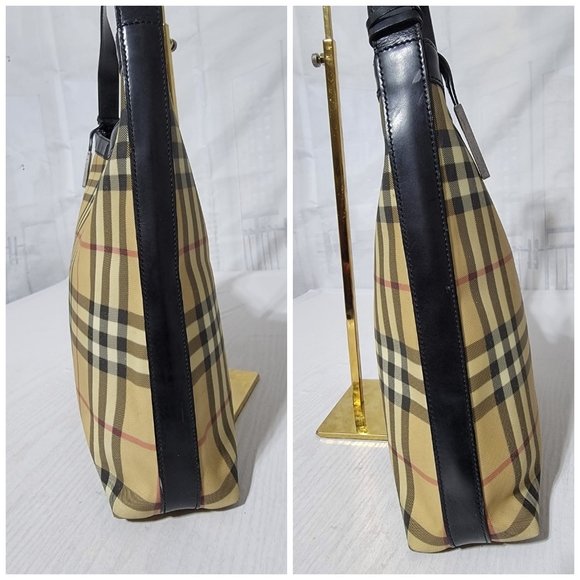 Burberry Beige/Black Nova Check Coated Canvas Shoulder Bag - Picture 7 of 12